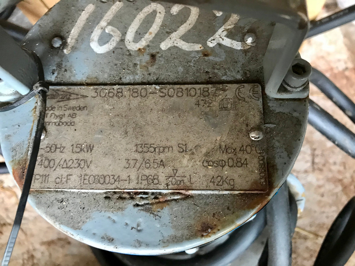 Flygt DP 3068.180 472 1.5kw 3~ submersible waste water pump #2217