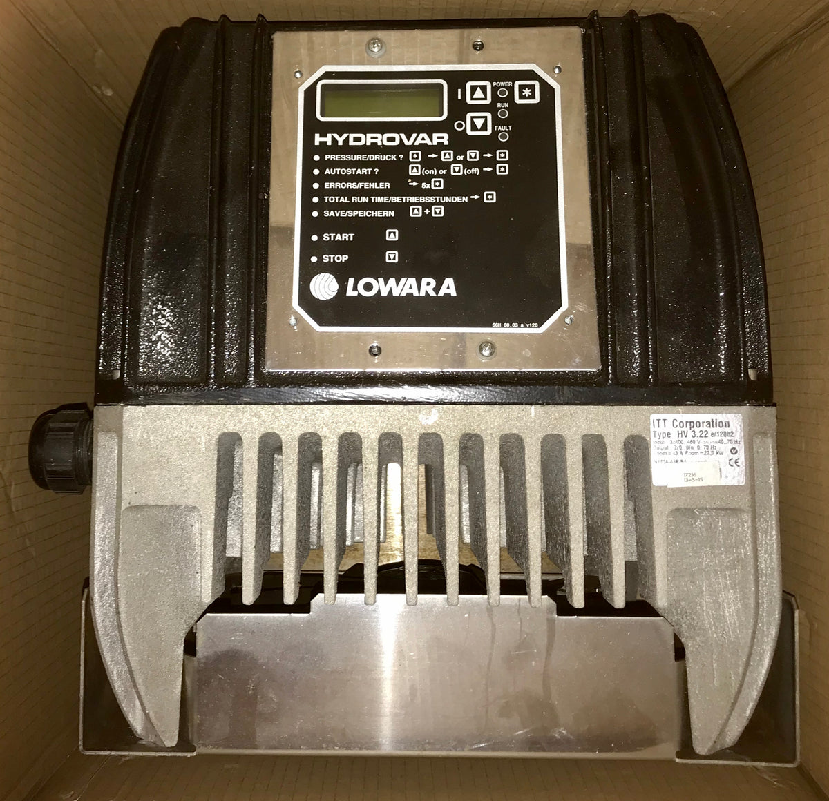 Xylem Hydrovar Inverter Control Unit ITT Industries HV 3.22 e/120b2 22kw 415v #1880