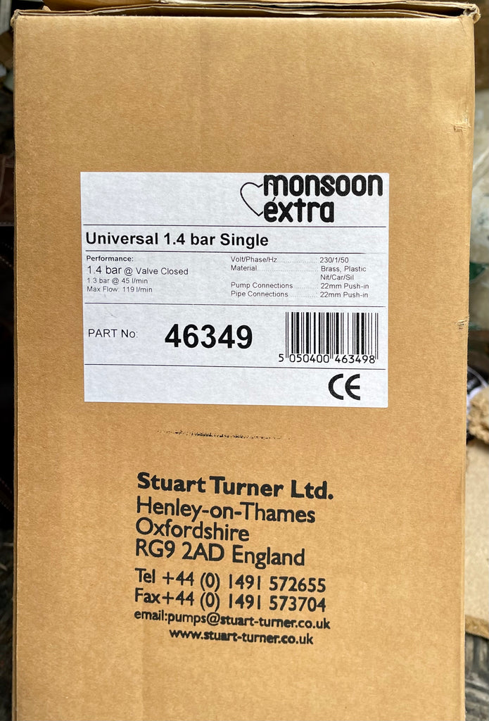 STUART TURNER CH 12-14 B 1.4 BAR NEGATIVE HEAD SINGLE BOOSTER PUMP 240V 46349 #3337