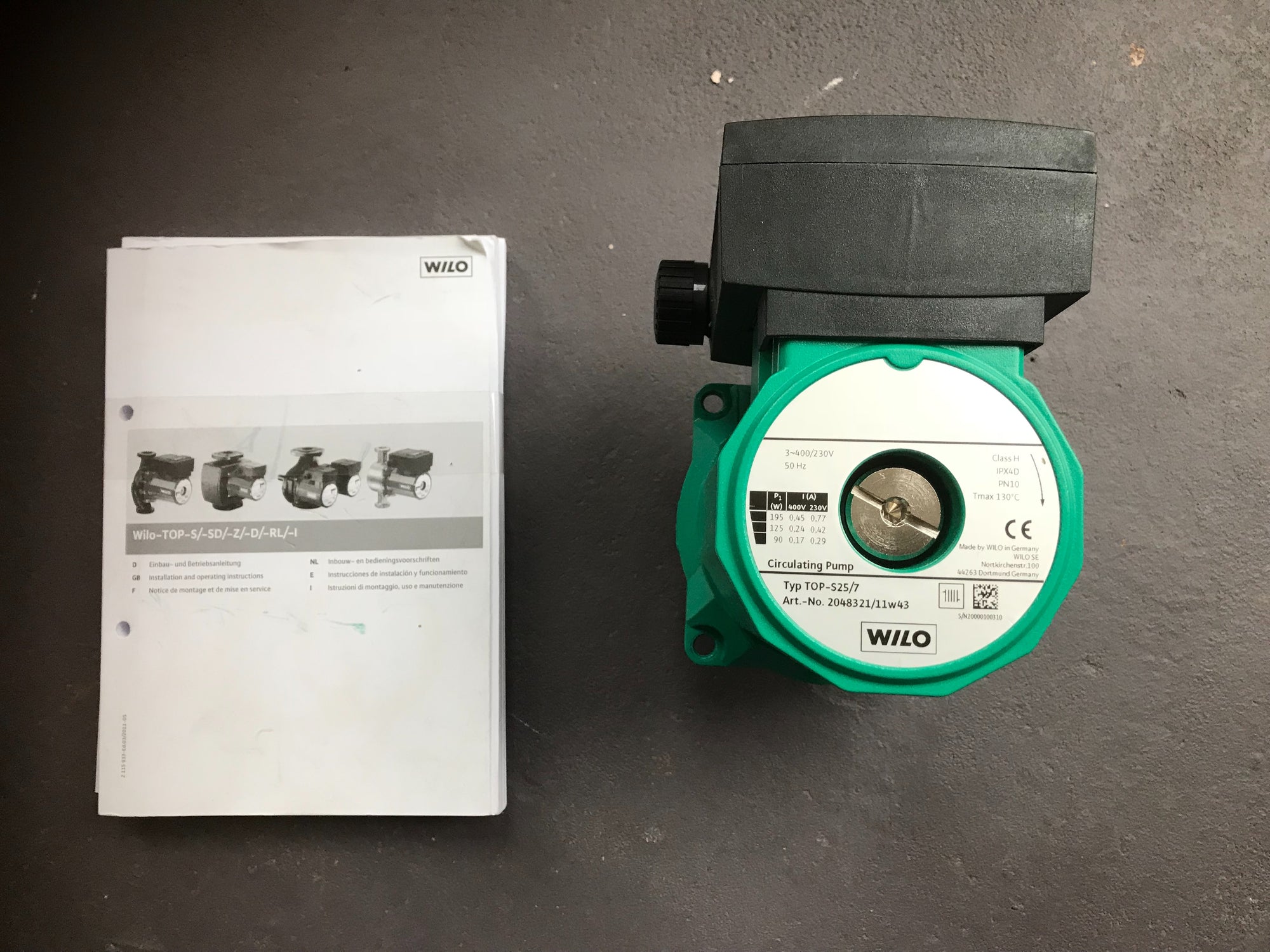 WILO TOP-Z TOP-S 25/7 Replacement Head PUMP 2048321 415v #854