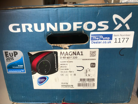 Grundfos Magna1 D 40-40F 97924379 220mm Twin-Head Flanged Circulating Pump #1177