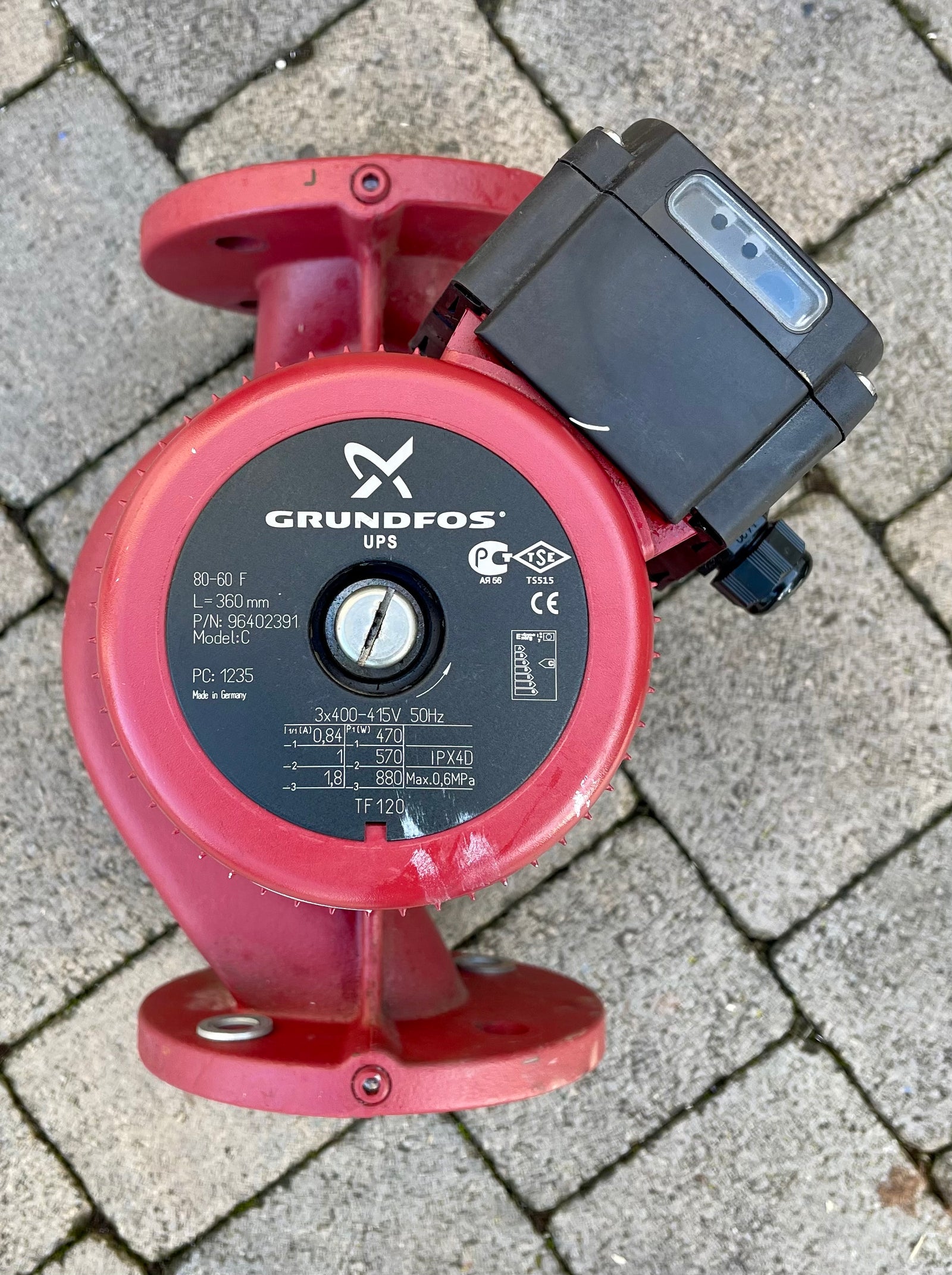 Grundfos UPS 80-60/4 F Flanged Pump Heating Circulator 415v 96402391 #3368 USED