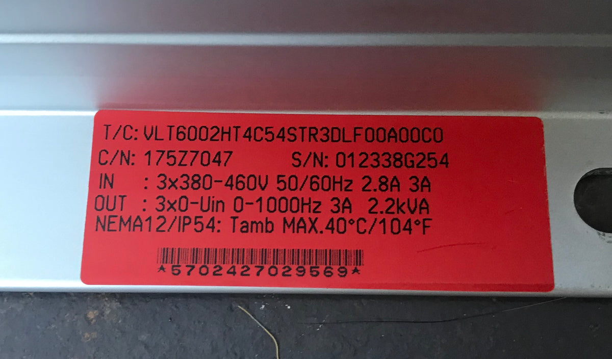 Danfoss VLT6004 - 1.1kW 400V 3ph AC Inverter Drive - 175Z7047 #1676