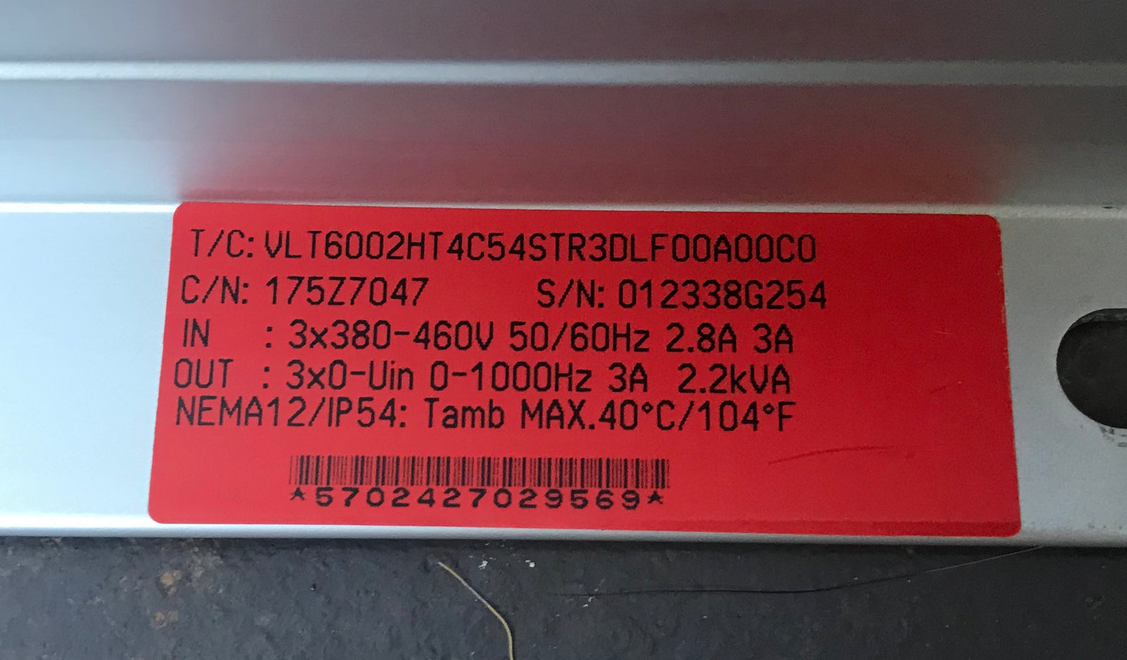 Danfoss VLT6004 - 1.1kW 400V 3ph AC Inverter Drive - 175Z7047 #1676