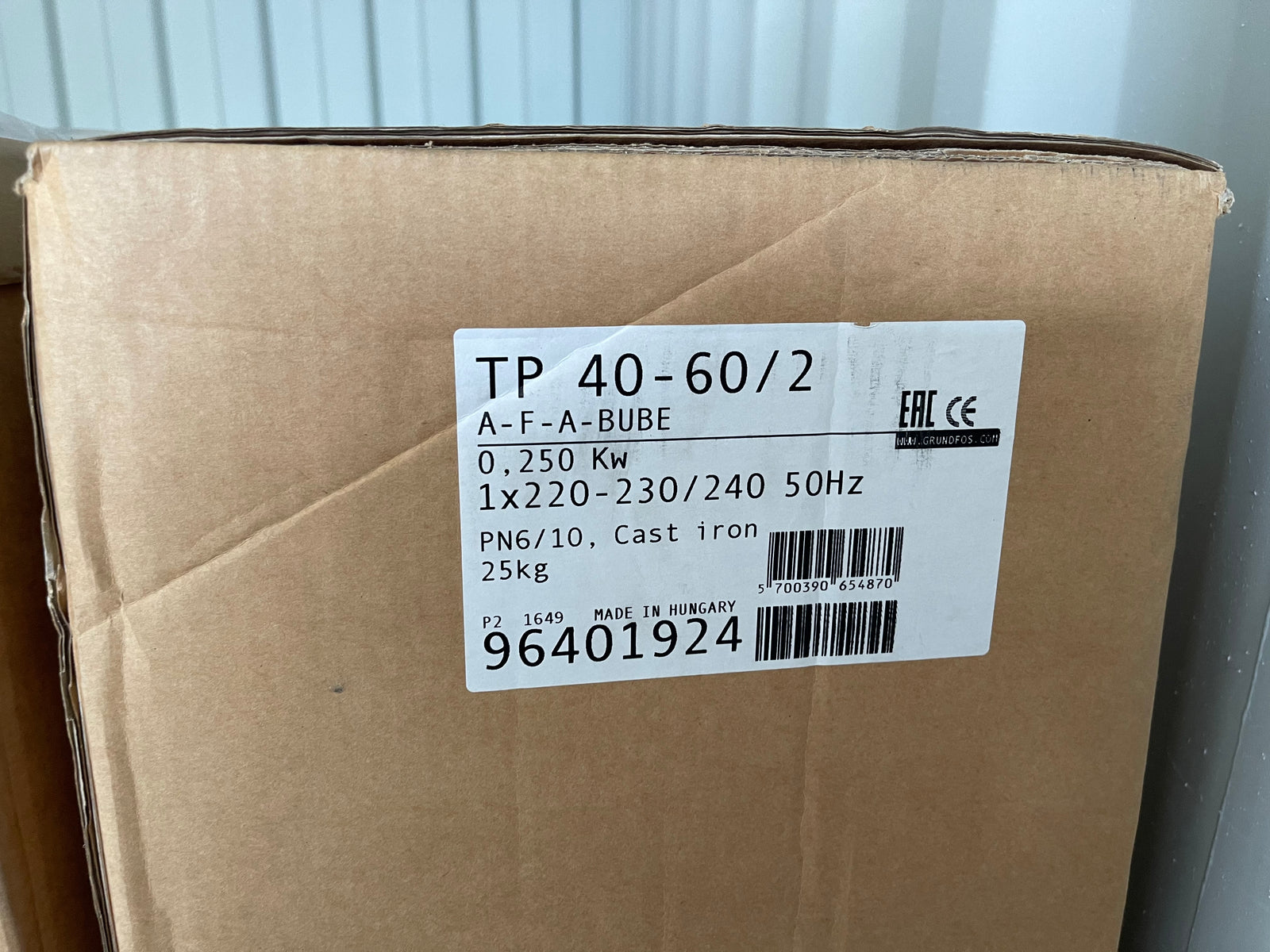 Grundfos TP 40-60/2 A F A BUBE 0.25kw 240v Circulator Pump 96401924 #3006 VAT