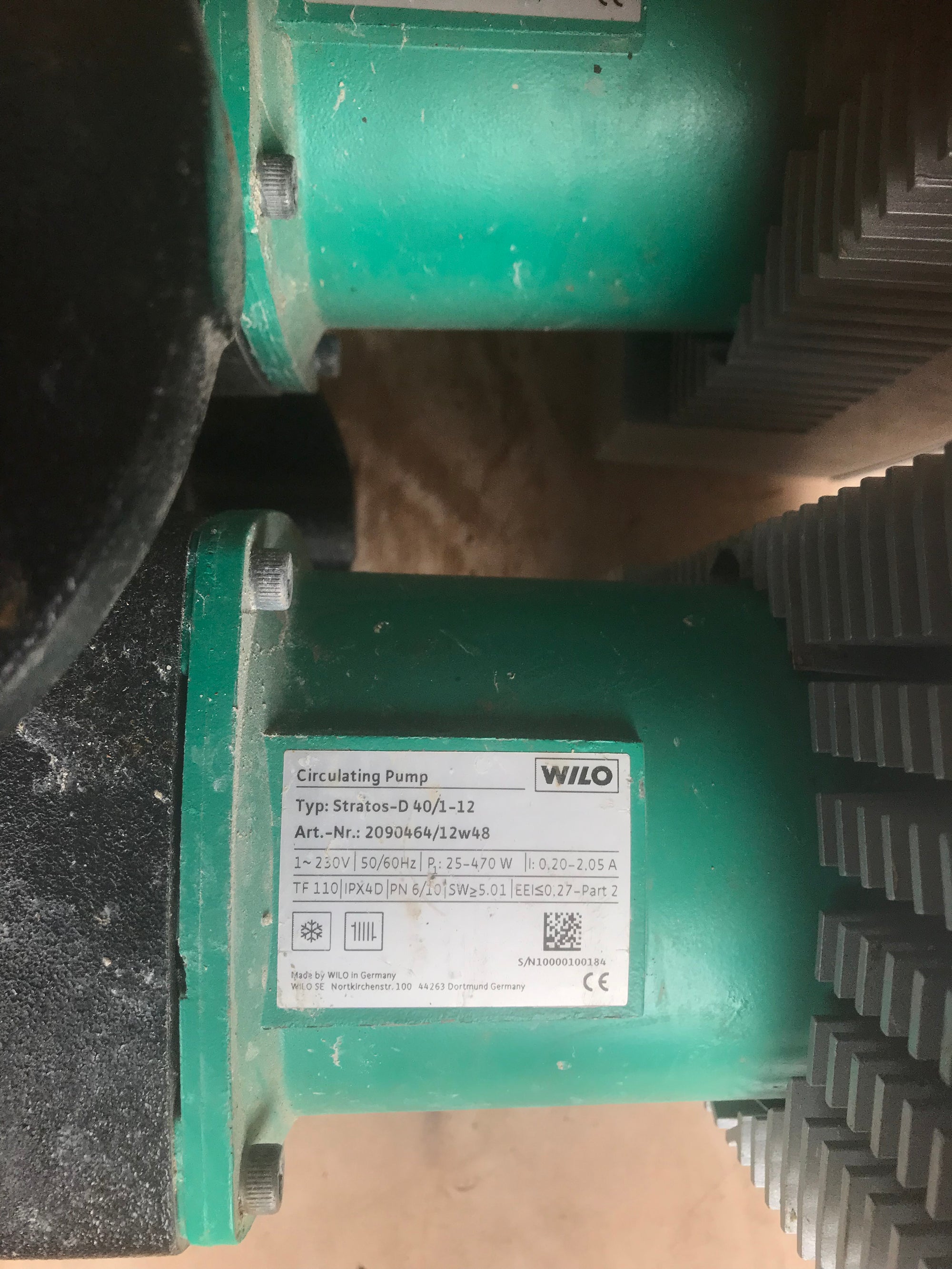 Wilo Stratos-D 40/1-12 1PH PN6/10 Pump - 2090464 #1306 USED