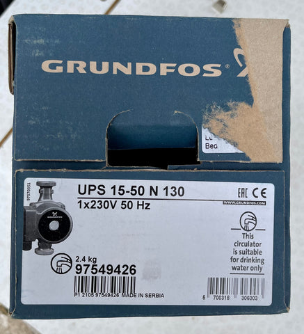 Grundfos UPS 15-50 N 130 Stainless Steel Circulator Pump 97549426 #3070