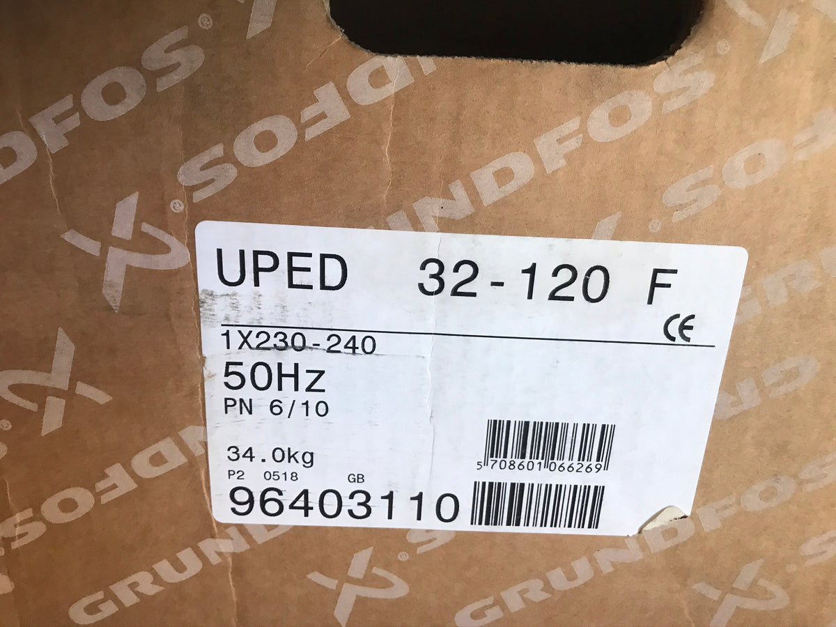 Grundfos UPED 32-120 F 230V 96403110 Twin Head Circulating Pump #2664