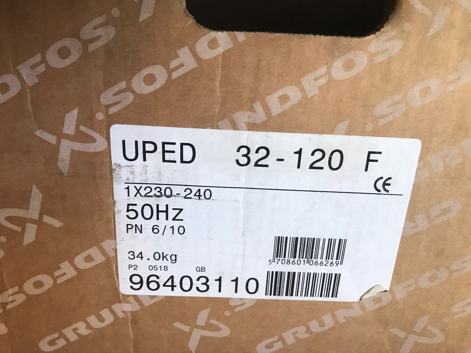 Grundfos UPED 32-120 F 230V 96403110 Twin Head Circulating Pump #2664