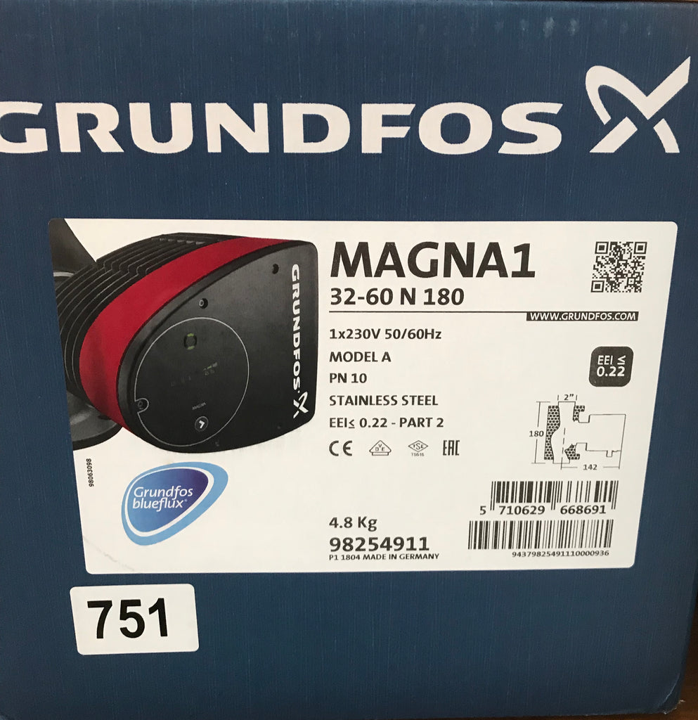 Grundfos MAGNA1 32-60 N Variable Speed Pump 240V  Stainless Steel 98254911 #751