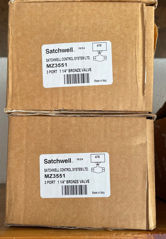 Satchwell MZ 3551 Schneider Electric 3 port Actuated Valve, 1-1/4in #3266