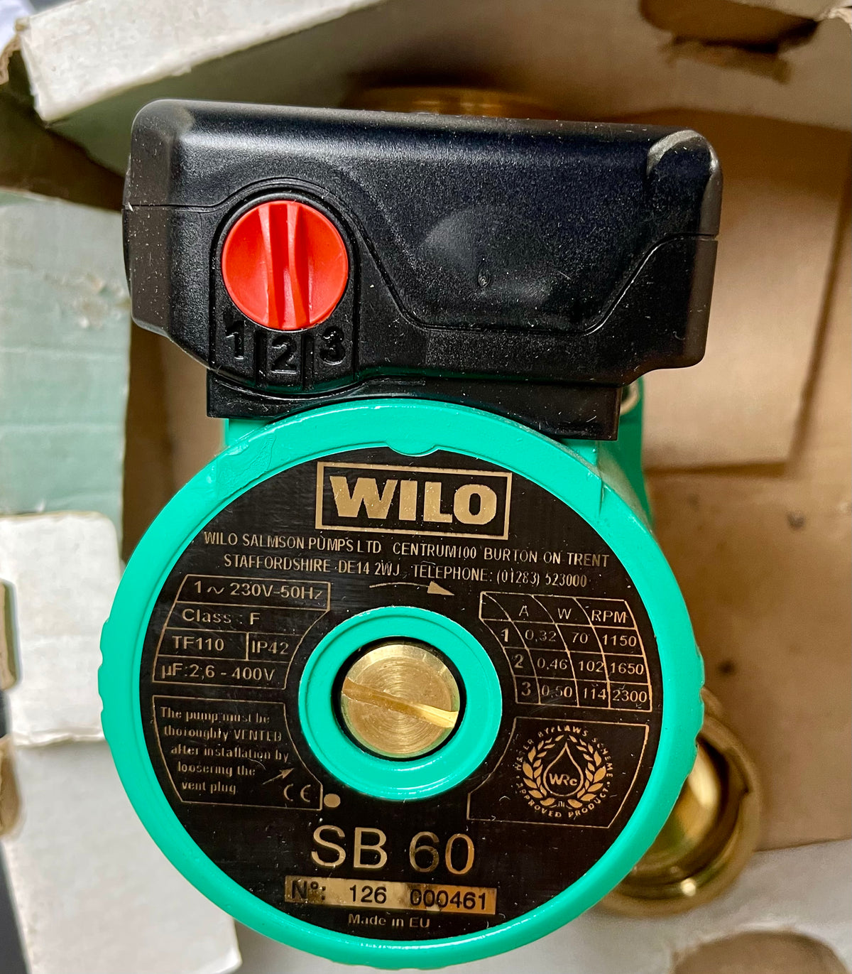WILO SB60 (180) HOT WATER SERVICE CIRCULATOR 240V #3335