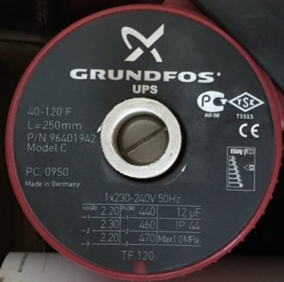 Grundfos UPS/UPSD 40-120 Circulator Replacement Pump Head 240V 96405997 #1099
