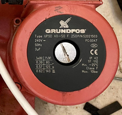 Grundfos UPS 40-50F Replacement Head Pump Heating Circulator 240v 52021503 #2928 Used