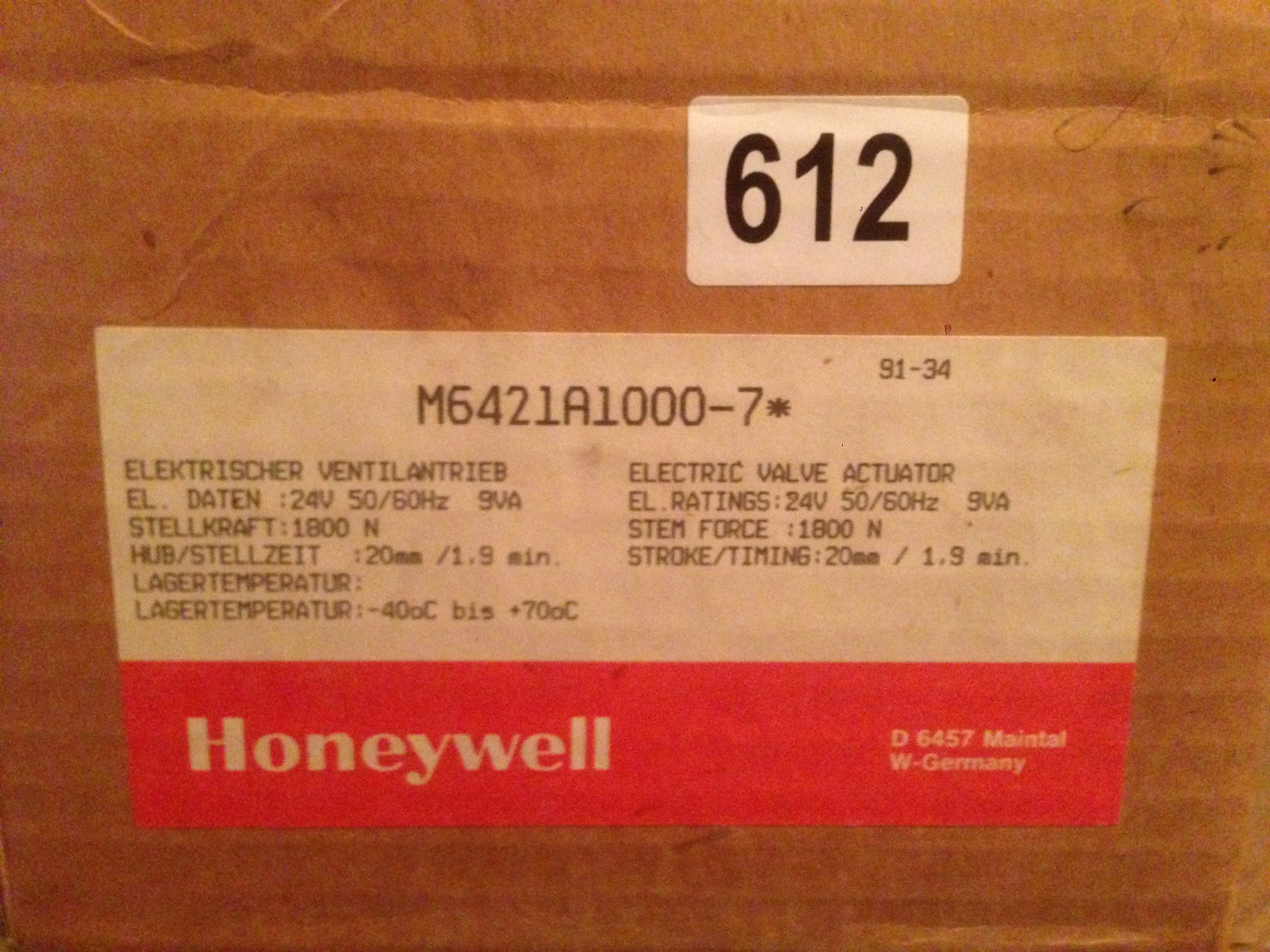 Honeywell Trend M6421A1000-7 Actuator 24v #612