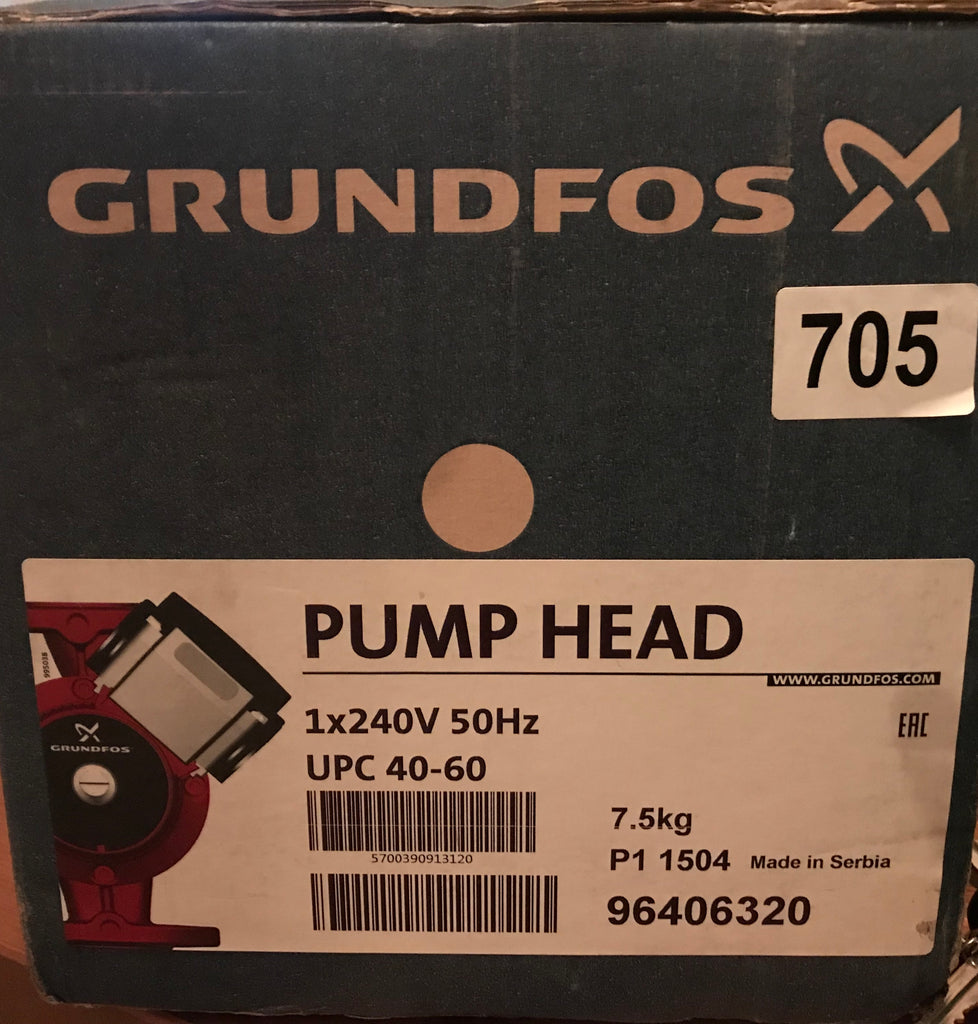Grundfos UPC/D 40-60 Circulator Replacement Pump Head 240V 96406320 #1720