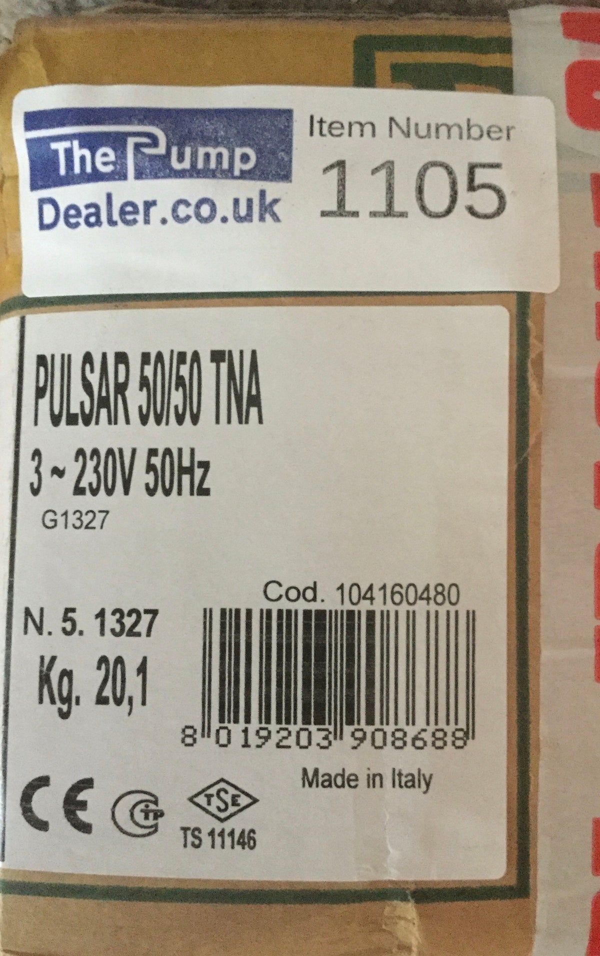 DAB pulsar 50/50 TNA borehole Pump 3x230v 5” multistage submersible  #1105