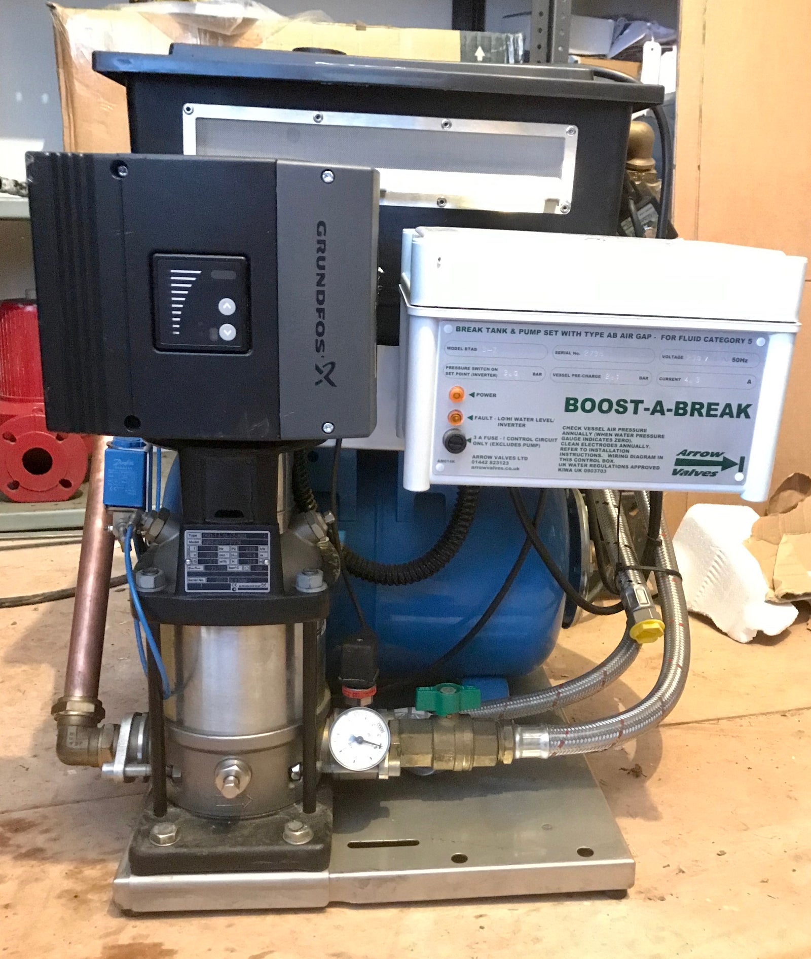Arrow Valves Grundfos Boost-A-Break BTAB 3-7 240v 3 bar booster Cat 5 #2156
