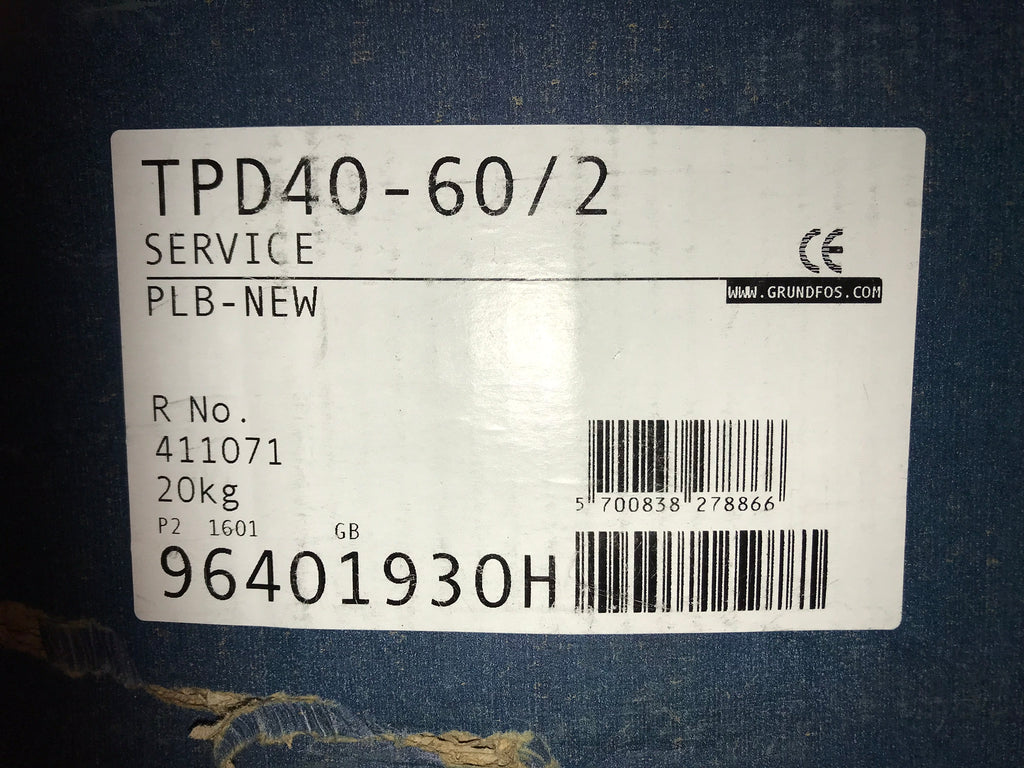 Grundfos TP TPD 40-60/2 A F A BUBE 0.25kW Pump Replacement Head 230v 96401930 #1820