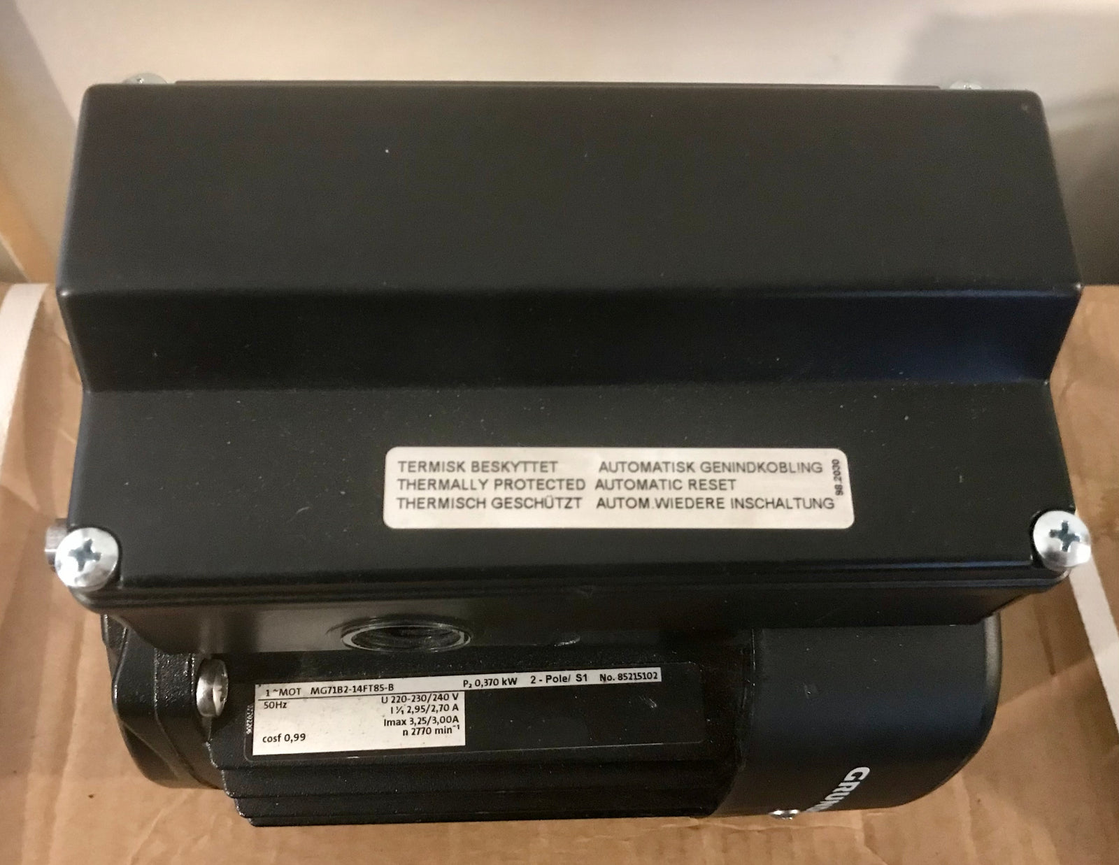 Grundfos 0.37kw MG71B2-14FT85-B 85215102 Replacement Head motor 240v #2692