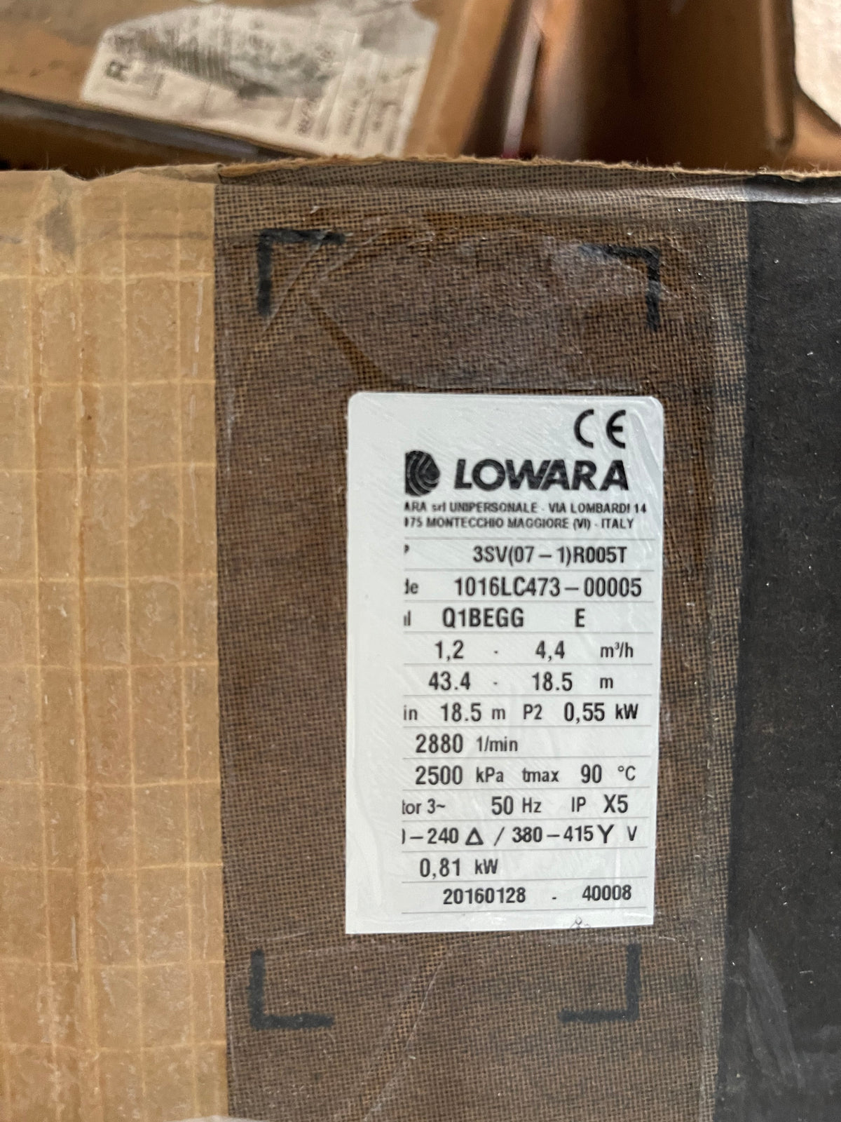 Lowara 3SV07 R005T 0.55kw 415v Vertical Multistage Pump 1016LC473 #3028 VAT