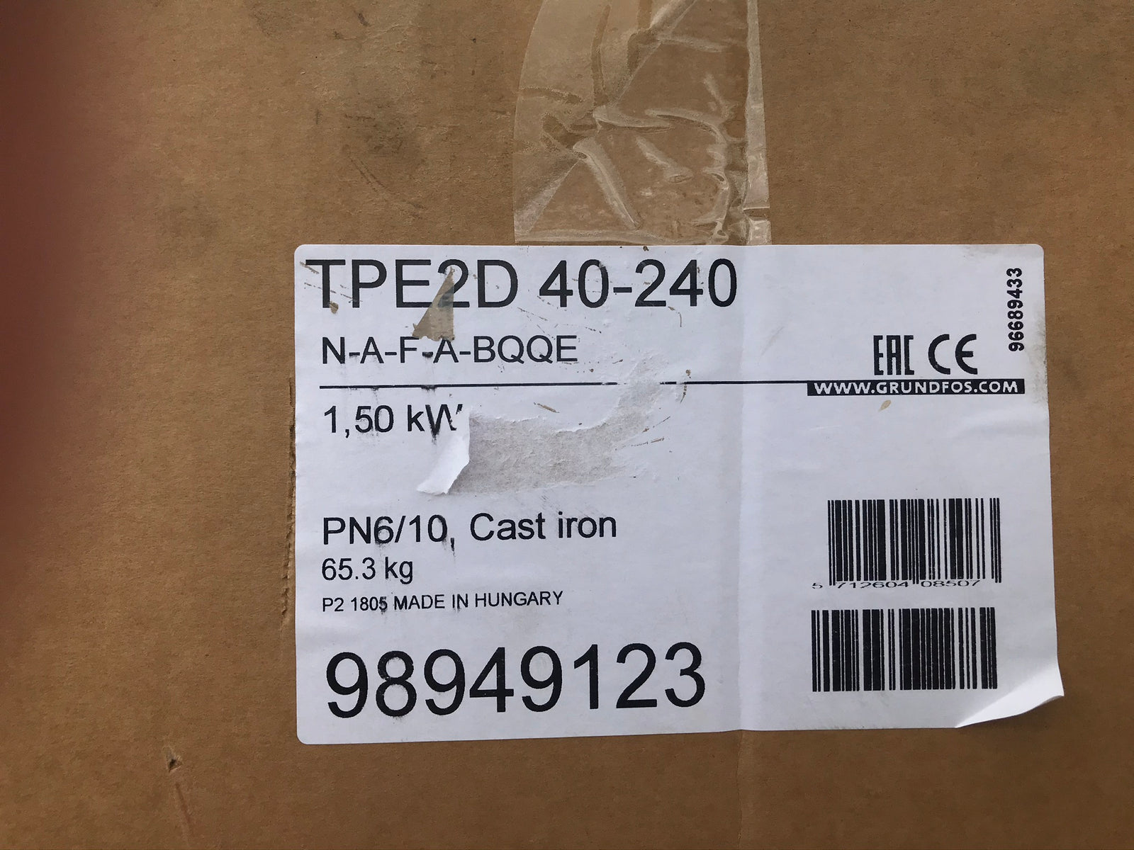 Grundfos TPE2D 40-240 98438559 415v Twin Head Circulation Pump #2020