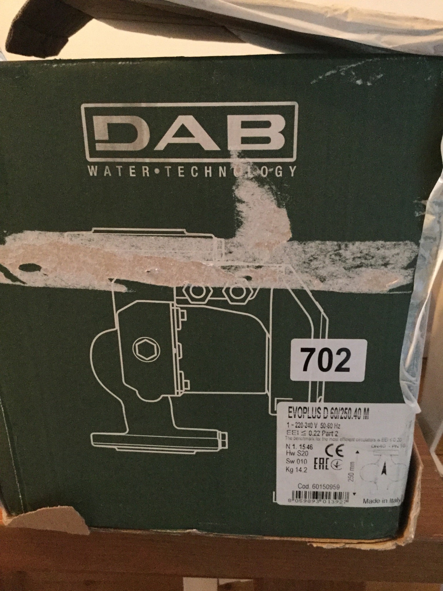 DAB EVOPLUS D 60/250.40 M Twin Head Heating Pump Like Magna1 D 40-60F 220mm #702