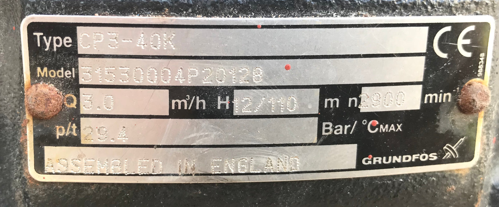 Grundfos CP3-40k Vertical Multistage Pump 415v 31530004p20128 #942