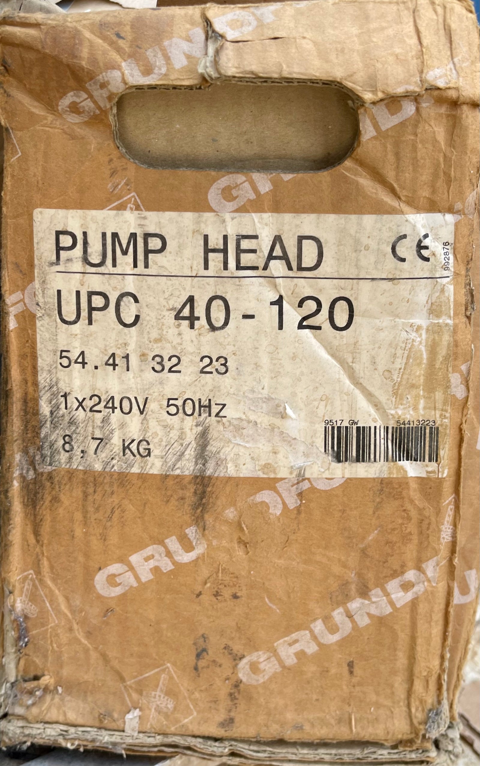 Grundfos UPC 40-120 Replacement Head Motor 54413223 240V #3188