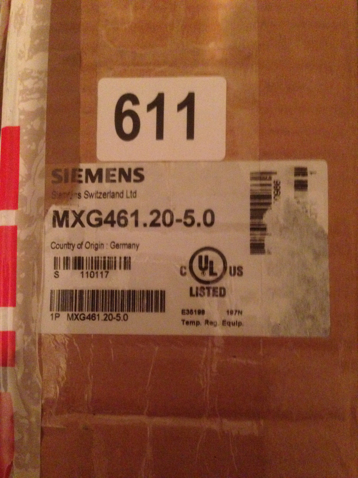 Siemens MXG461.20-5.0 Mixing/2-port magnetic control valve, external thread, PN16, DN20, kvs 5, AC / DC 24 V, DC 0/2...10 V / 4...20 mA #611