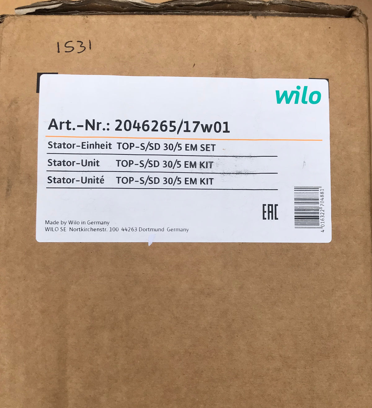 Wilo Pump Replacement Head stator unit TOP-S/SD 30/5 2046265 230v #1531