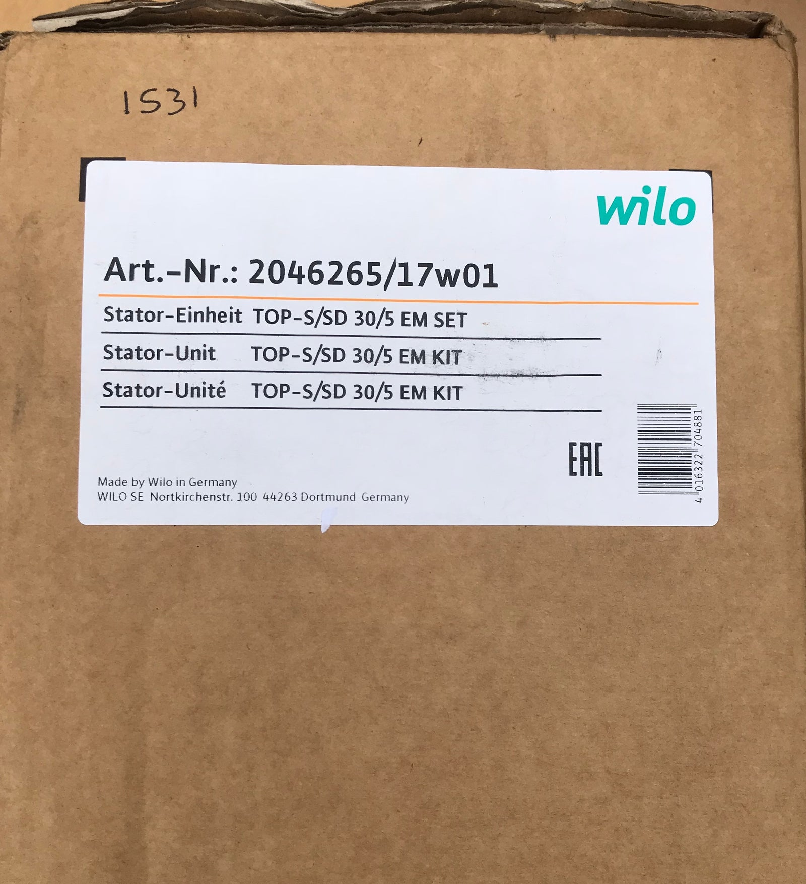 Wilo Pump Replacement Head stator unit TOP-S/SD 30/5 2046265 230v #1531