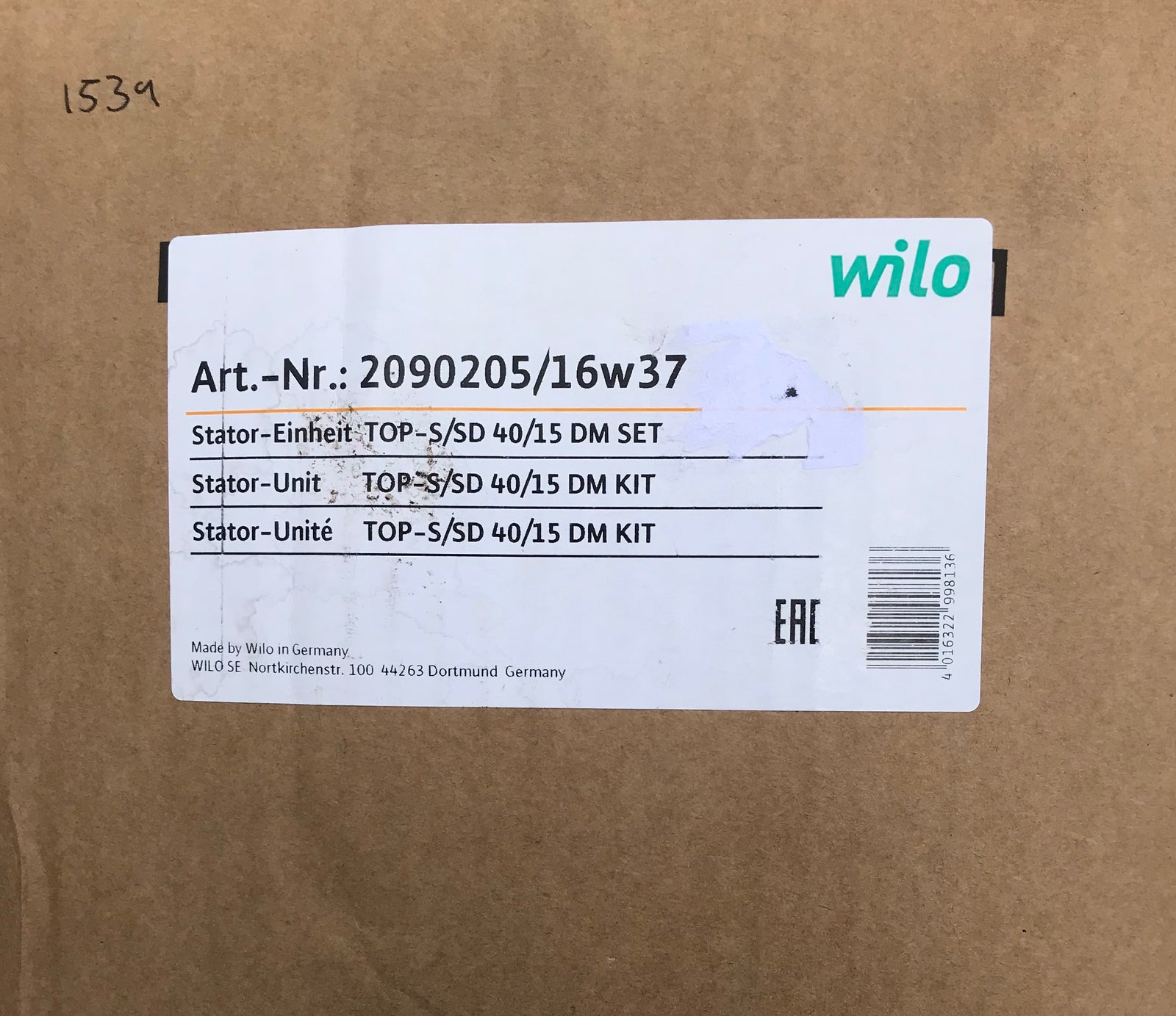 Wilo Pump Replacement Head Stator Unit TOP-S/SD 40/15 2090205 400v #1539 VAT