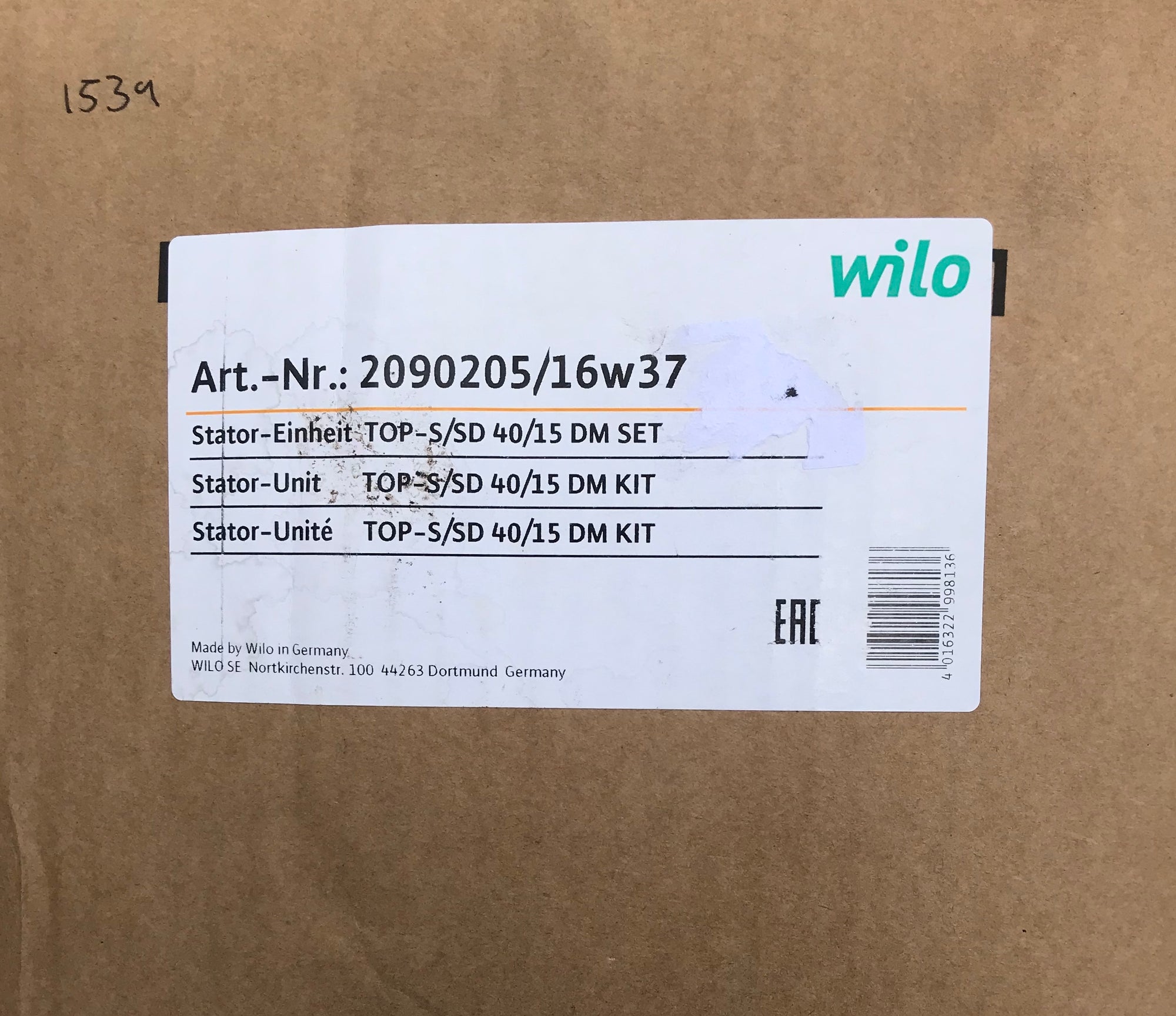 Wilo Pump Replacement Head Stator Unit TOP-S/SD 40/15 2090205 400v #1539 VAT