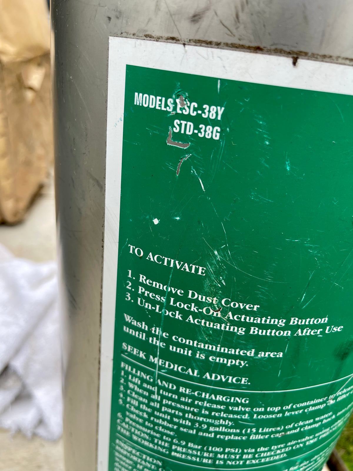 HUGHES STD-38G Portable, stainless steel emergency eye, face and body shower unit #3174