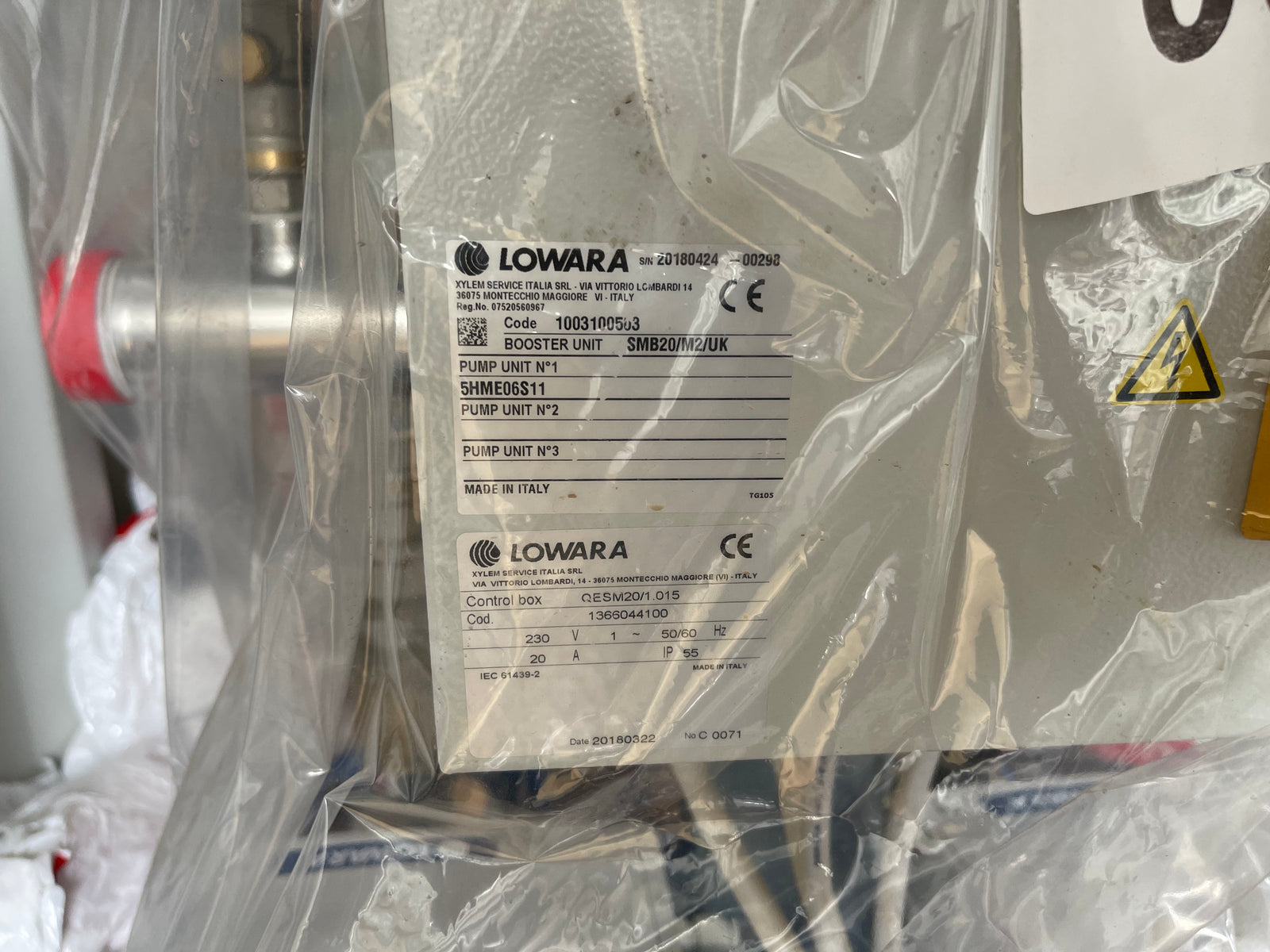 Lowara SMB20/5HME06S11/2/UK Booster Set Pump 240v 1003100503 #3041 VAT