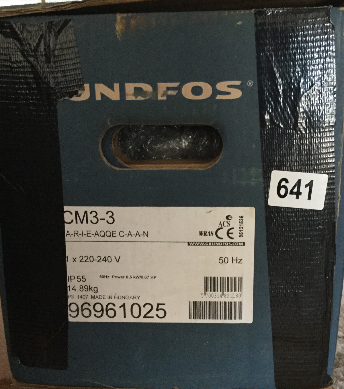 Grundfos CM 3-3-I A R I E AQQE CAAN Horizontal Multi-stage Booster Pump 240V #641