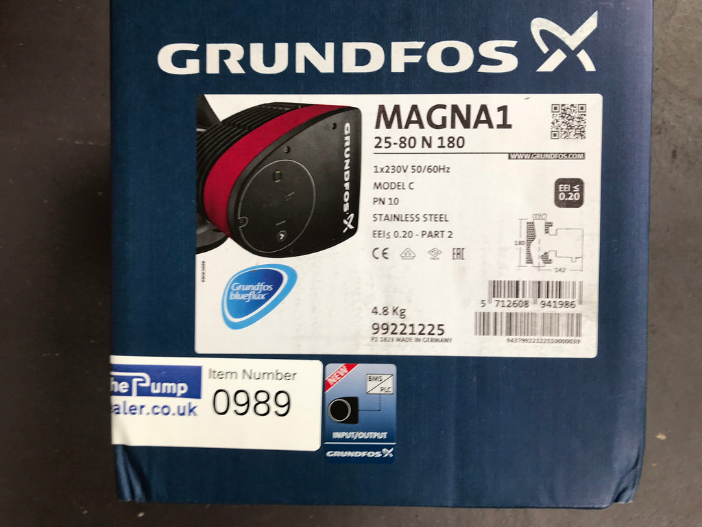 Grundfos Magna1 25 - 80 N 98254907 Stainless Steel Secondary Hot Water Pump #989