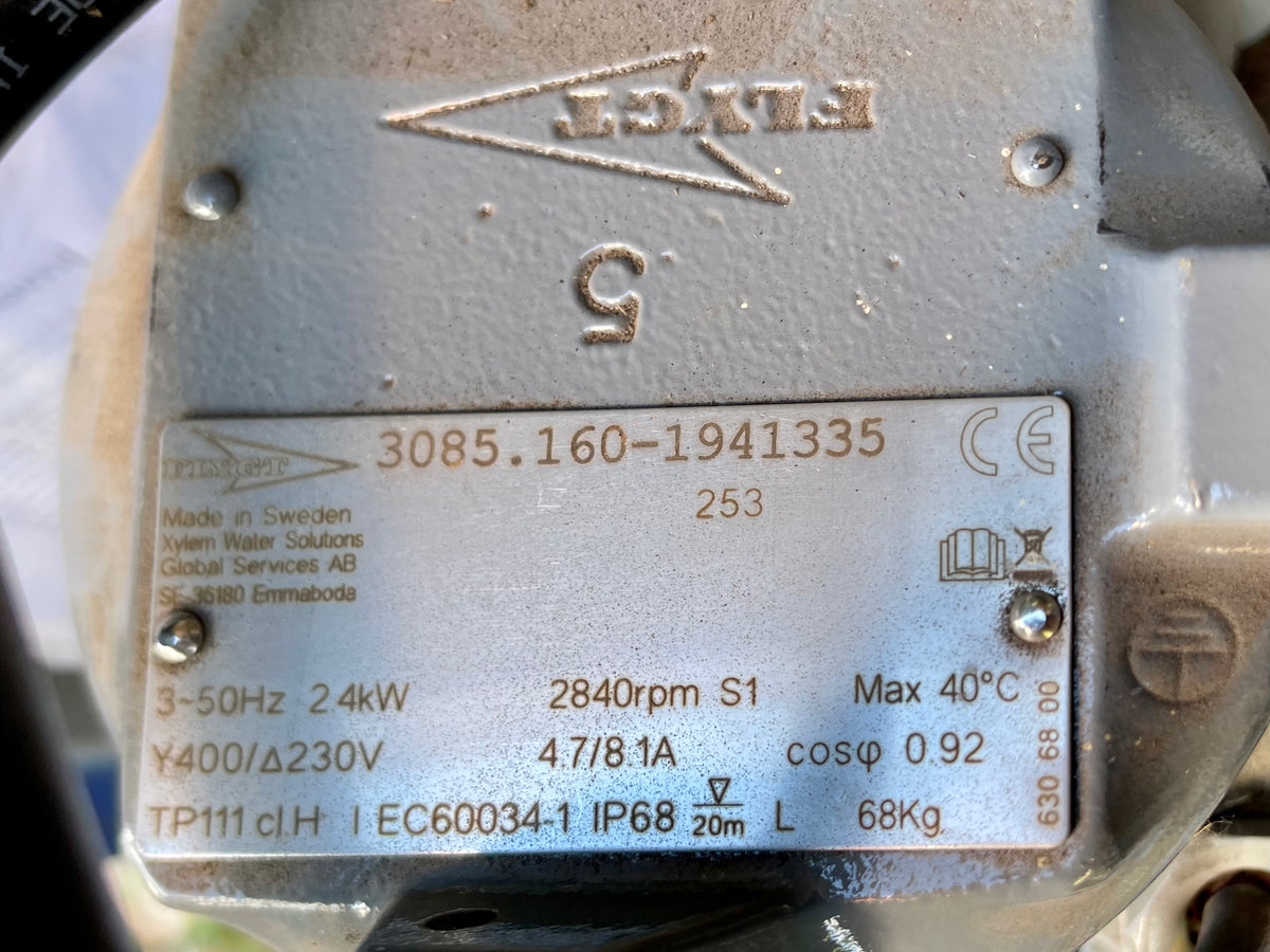 Flygt NP 3085.160 253 SH 2.4kw 400v submersible waste water pump #3124