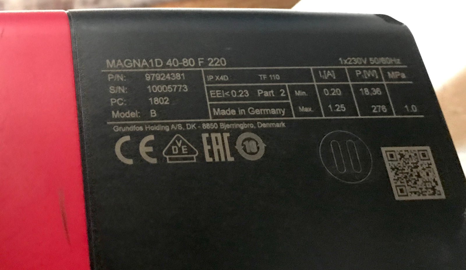 Grundfos Magna1 D 40-80 F circulator Pump 97924381 240v #2117 USED