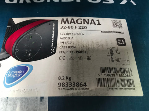Grundfos Magna1 32-80F 98333864 220mm Circulating Pump #1840 VAT