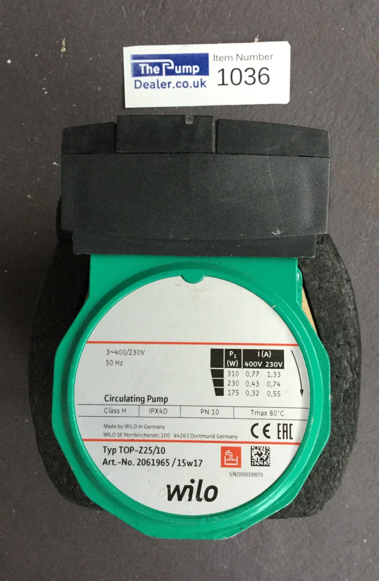 WILO TOP-Z 25/10 BRONZE DRINKING WATER CIRCULATION PUMP 2061964 230v #3516