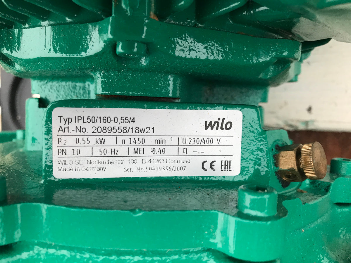 Wilo IPL 50/160-0.55/4 2089558 Dn50 In Line Pump 415v #1281