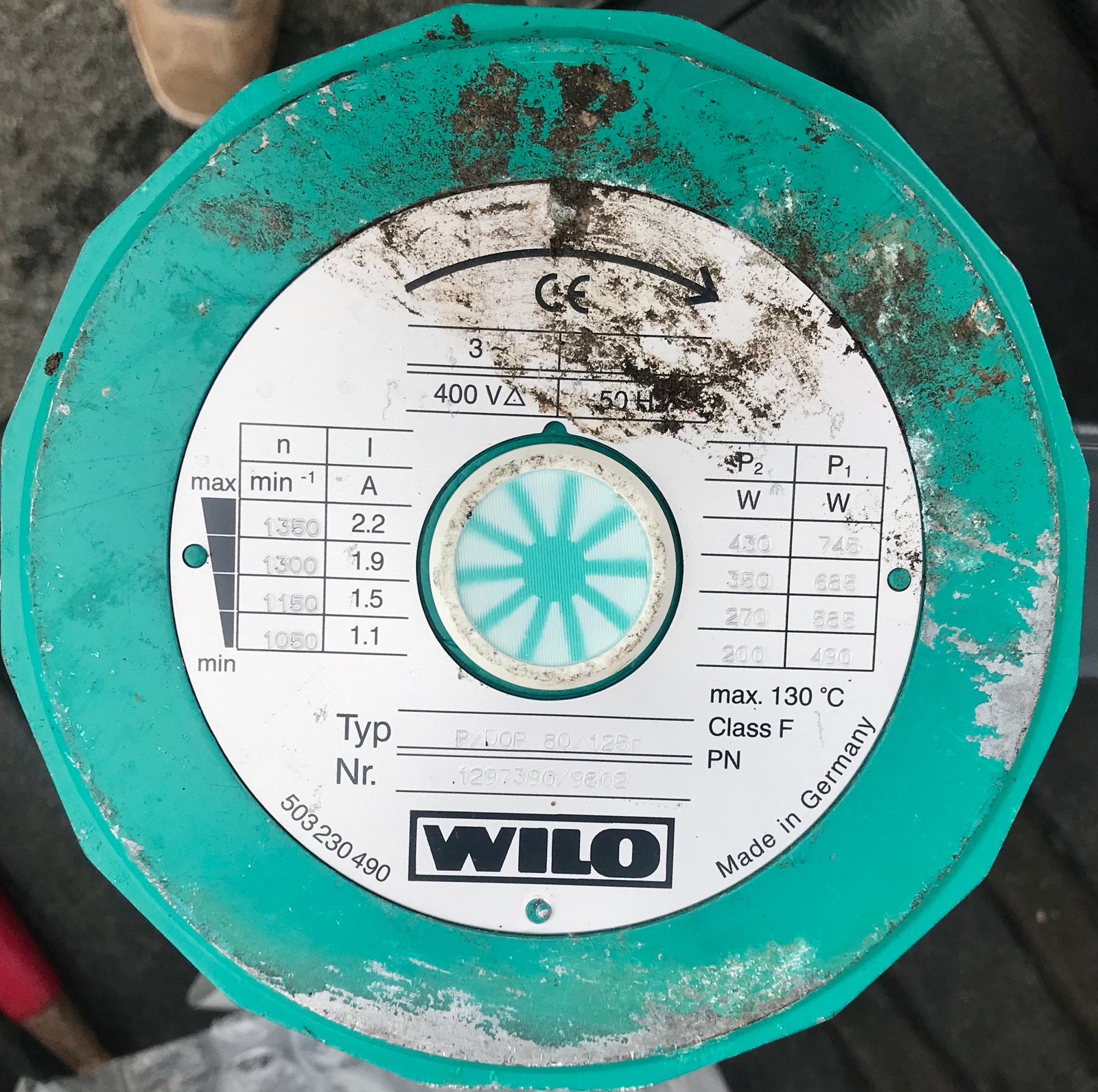 Wilo P/DOP 80/125r 415v Replacement Head DN80 #2653