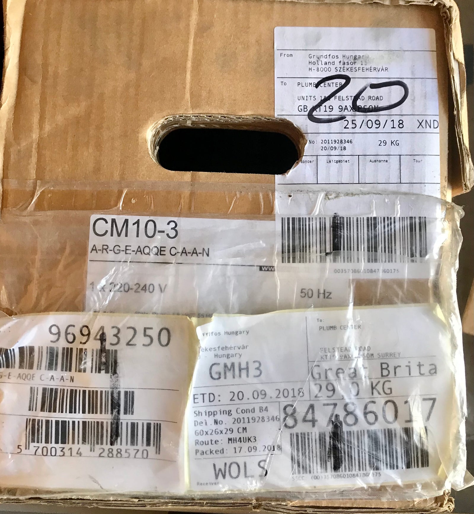 Grundfos CM 10-3 A R G E AQQE FAAN 96943250 Horizontal Multi-stage Pump 230v #2646
