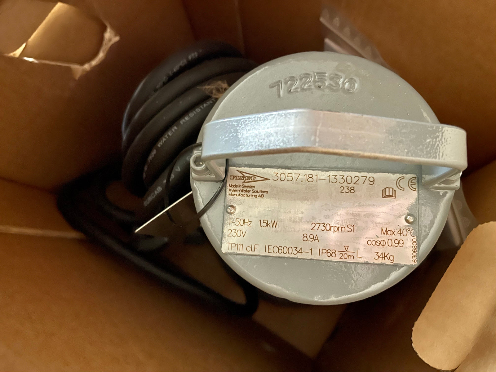 Flygt DP 3057.181 MT 238 1.5KW 1PH Submersible Vortex Pump DN50 #3224/3420 VAT