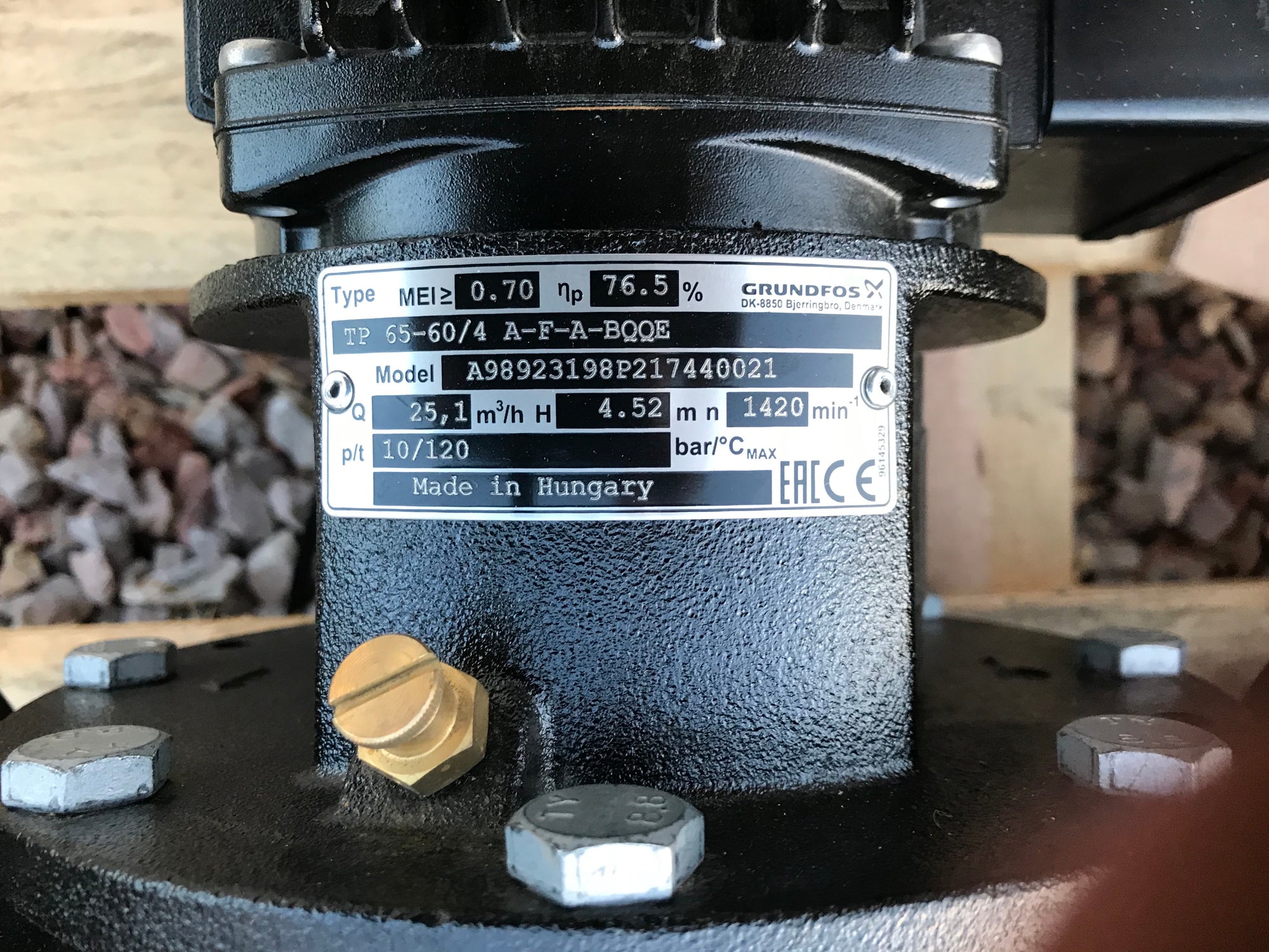 GRUNDFOS TP 65-60/4 A F A BQQE 0.55KW IN LINE 415V 98923198 #1253 USED