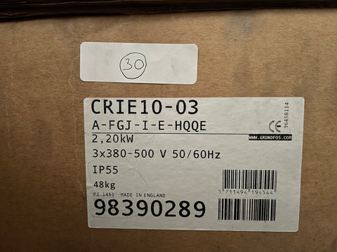 Grundfos CRIE 10-3 A FGJ I E HQQE 2.2kw 415v Vertical Multistage Pump 98390289 #3009 VAT