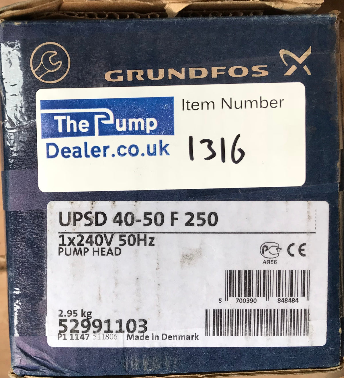 Grundfos UPS UPSD 40-50 F 250 Old Shape Replacement Head 240v 52991103 #1528