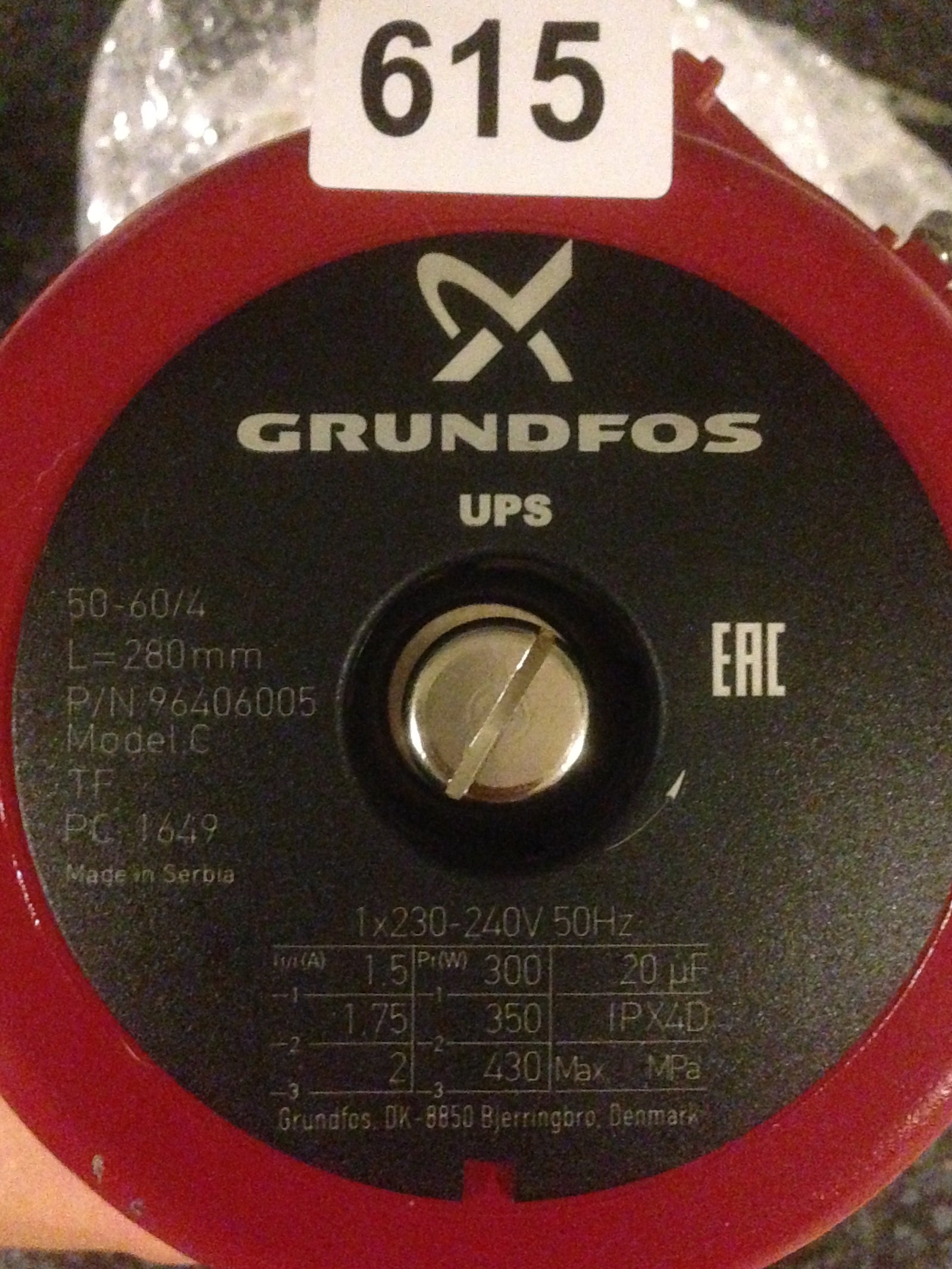 Grundfos UPS/UPSD 50-60/4 Circulator Replacement Pump Head 240V (96406005) #224